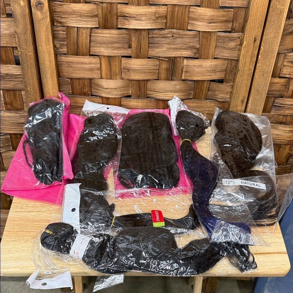 Black Hair Extensions Set All NEW